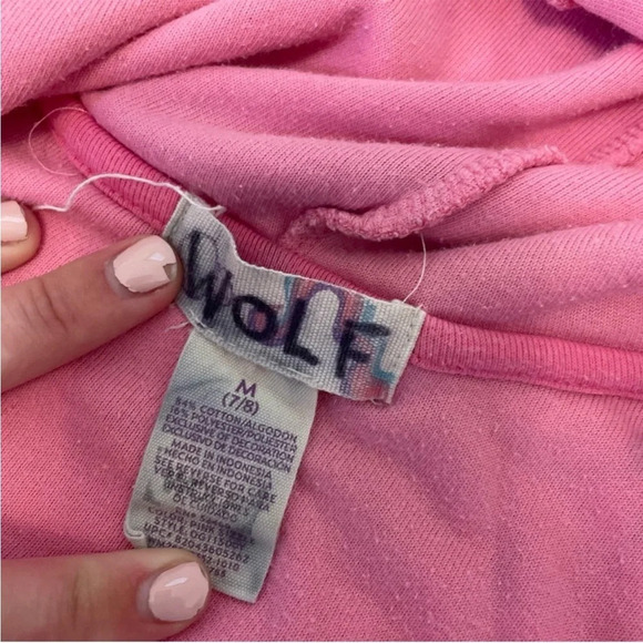 4/$25 OP Ocean Pacific Girls Pink Cover Up Dress Hooded SS Size Medium 7/8 - Picture 7 of 7